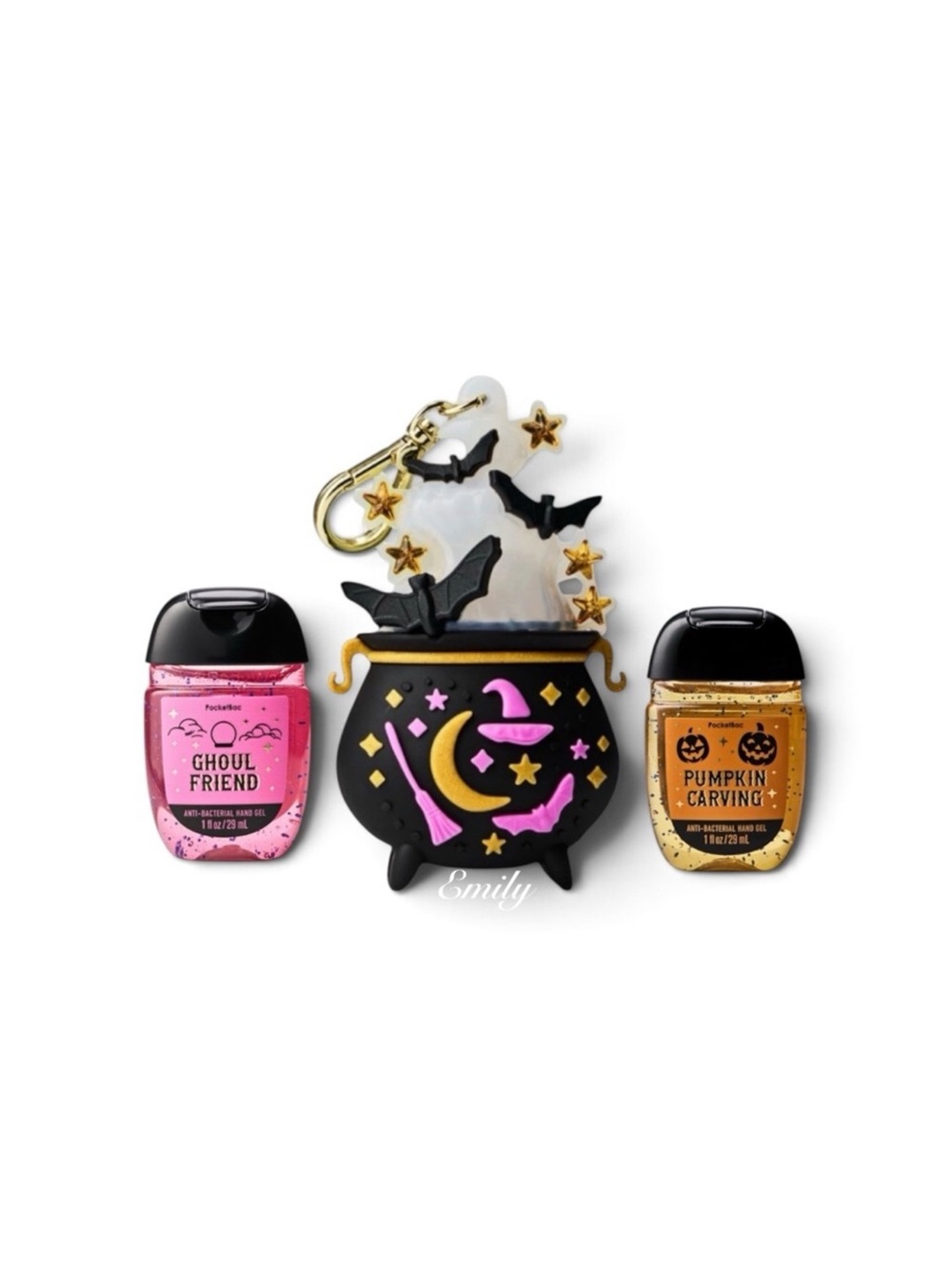Bath & Body Works Cauldron PocketBac sanitizer Holder Halloween Ghost Bat 2026